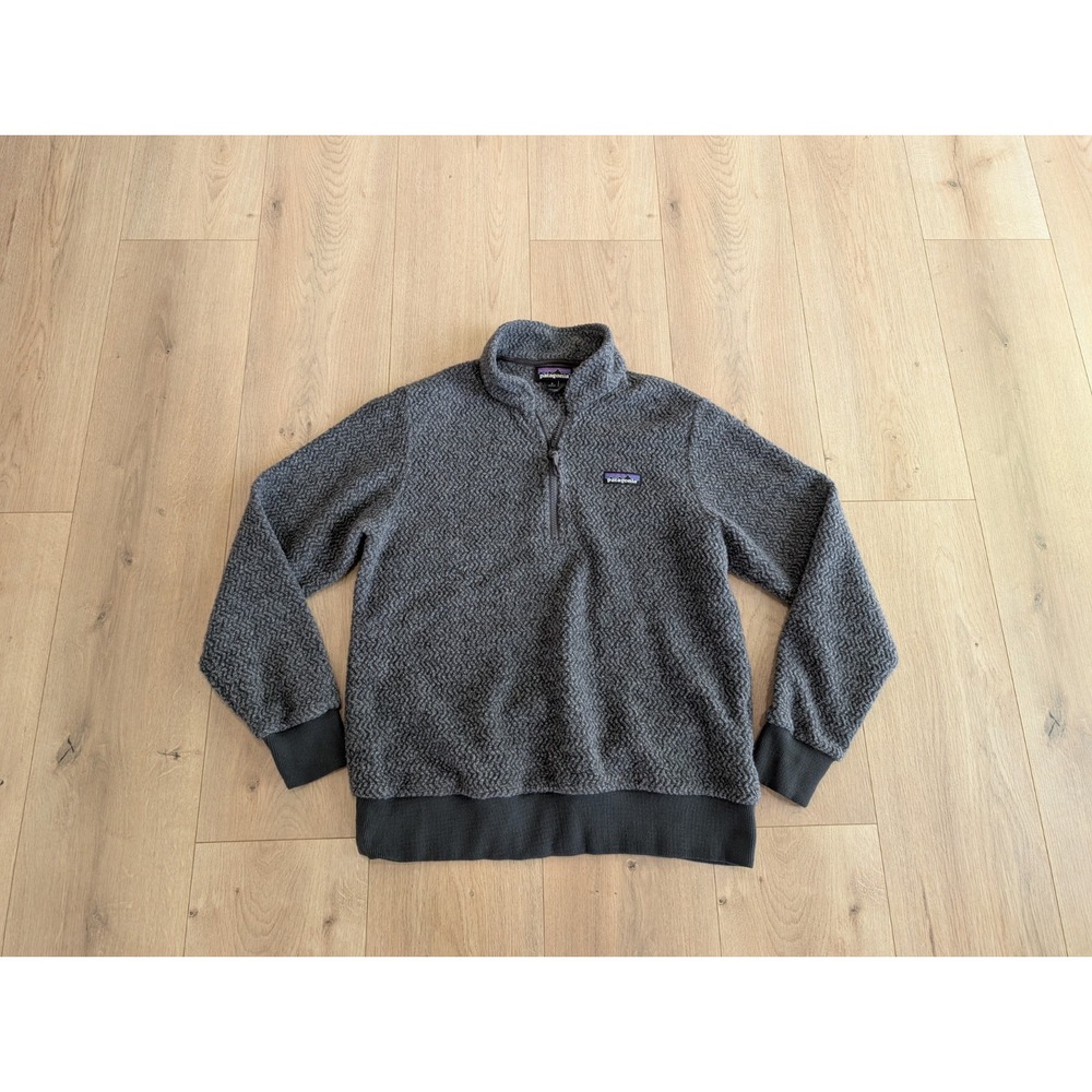 Patagonia Woolyester Fleece Pullover Jacket Ladies Medium Gray Quarter Zip Women